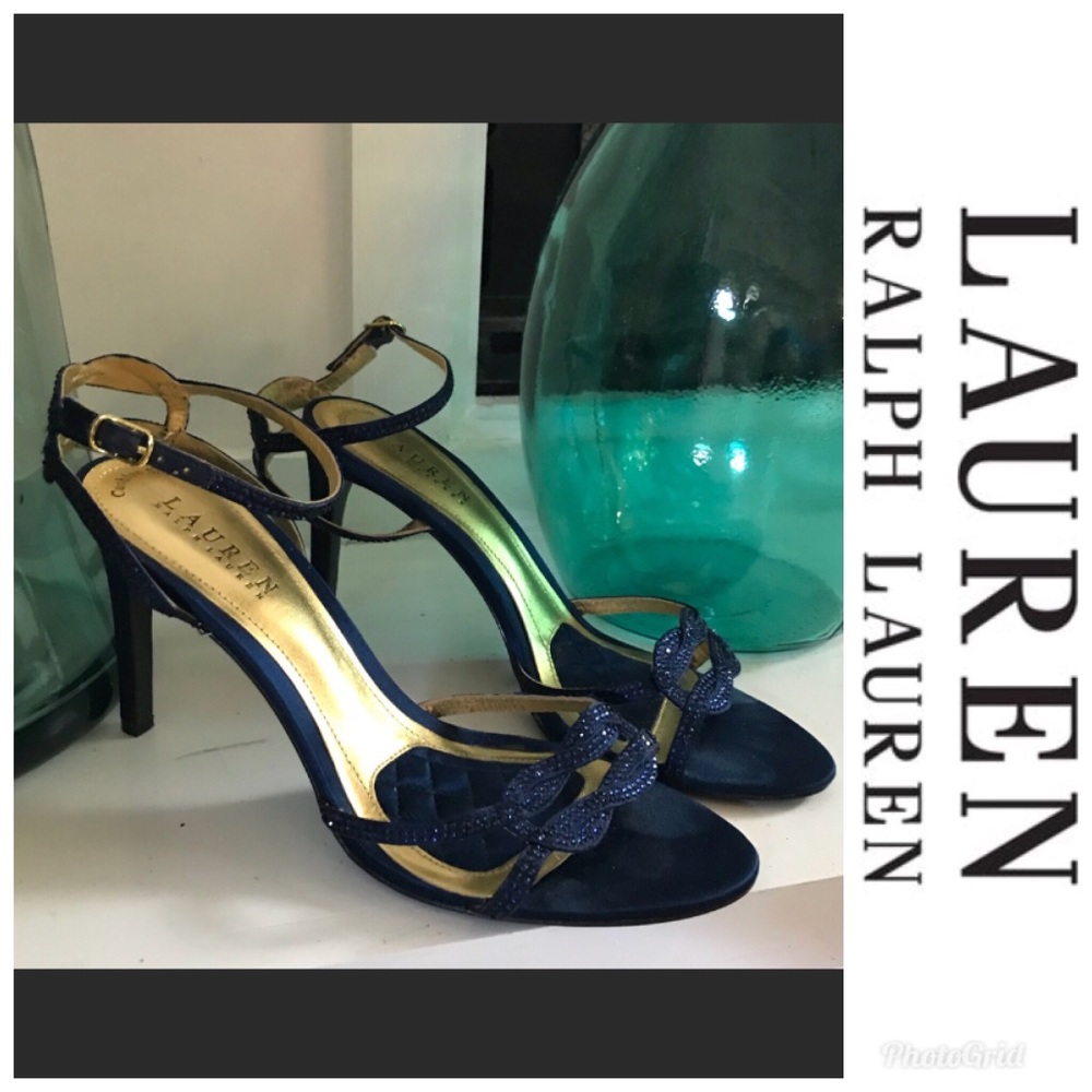 SALE🎉Ralph Lauren Navy Crystal Embellished Heels